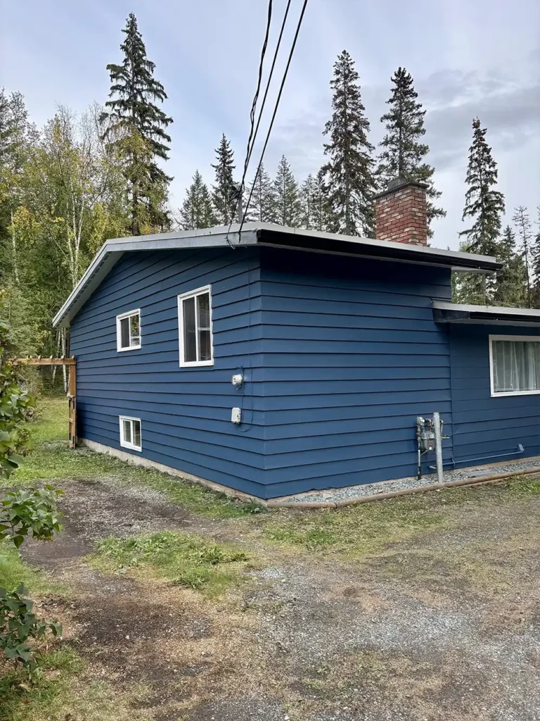 Home exterior painted blue