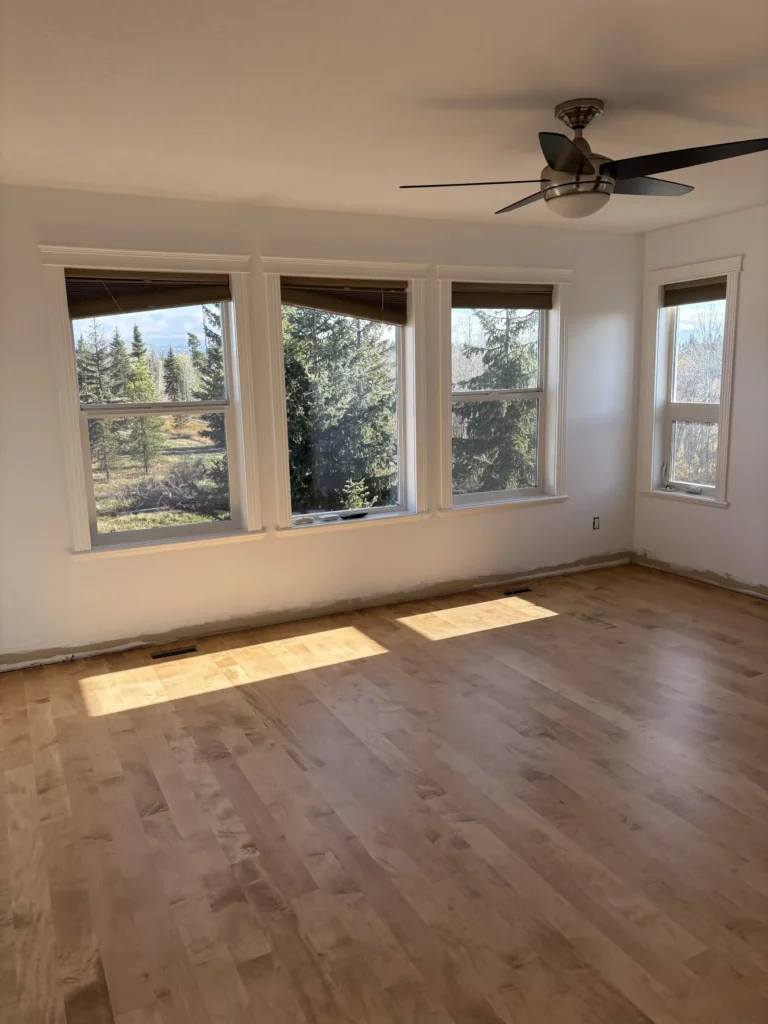 Interior room with several windows